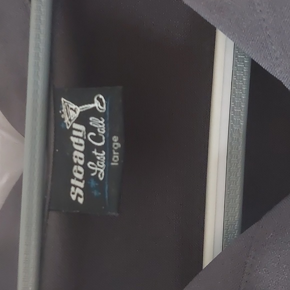 Steady Last Call mens sz large gray pin ups bowling shirt - Picture 2 of 5